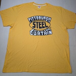 HOMAGE Yellow Pittsburgh Steel Curtain Graphic Tee